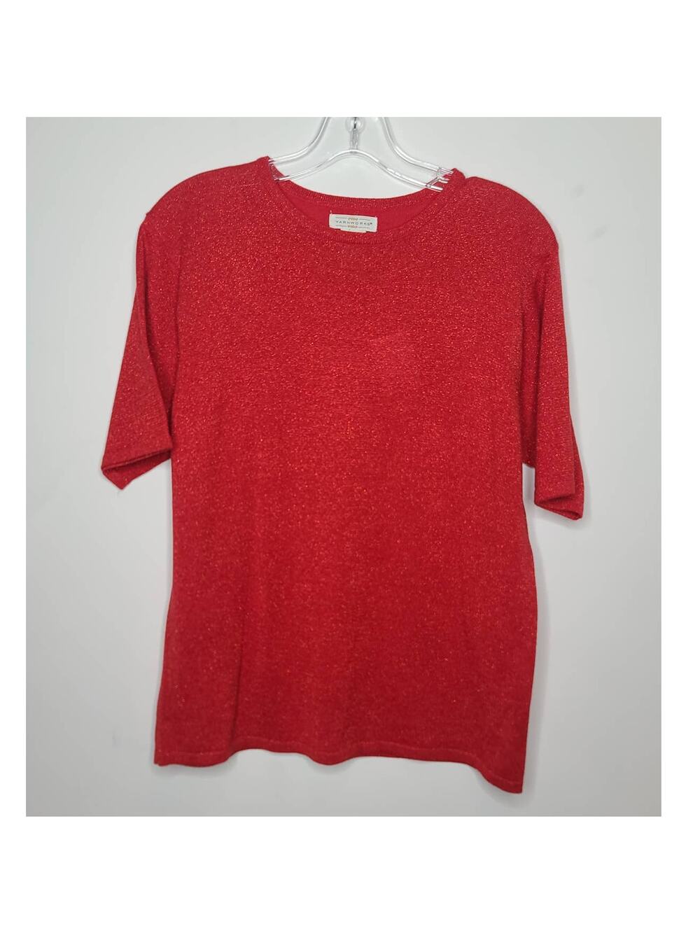 NWT Yarnworks metallic red short sleeve sweater - small